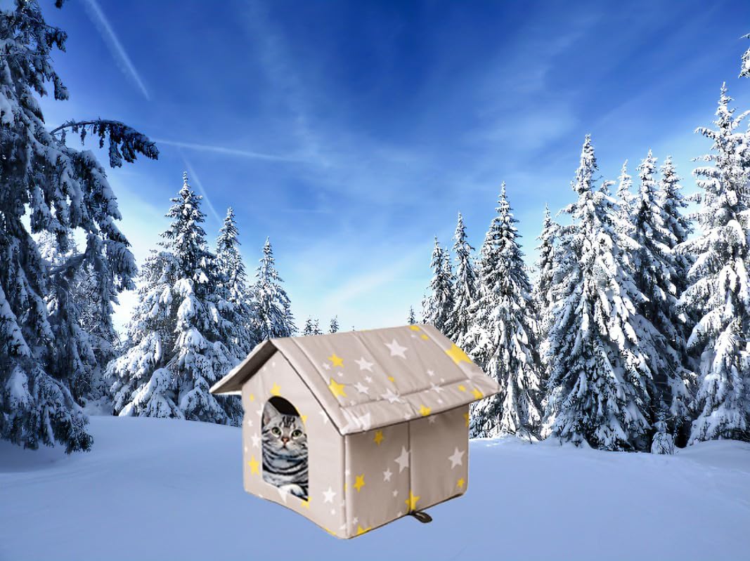 Kdksks Katzenhaus Outdoor Winterfest - Wasserdichte Katzenhöhle Für Draußen