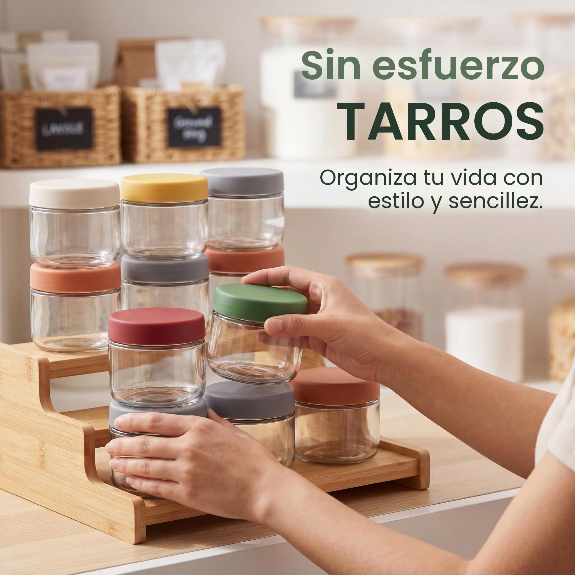 EONJOE Tarros de vidrio de 8 onzas con tapas, 1 taza, recipientes pequeños para pudín de chía, mermelada, aperitivos, yogur, avena durante la noche, caramelos, paquete de 6
