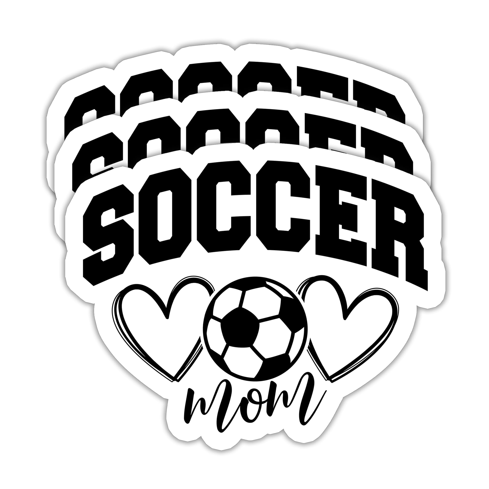 Photo 1 of (3PCS) Soccer Mom Stickers - Waterproof Vinyl Decal for Books, Laptops, Tumblers, Water Bottles, Scrapbooks, Soccer Gift Sticker for Mom - 3" x 2.2"