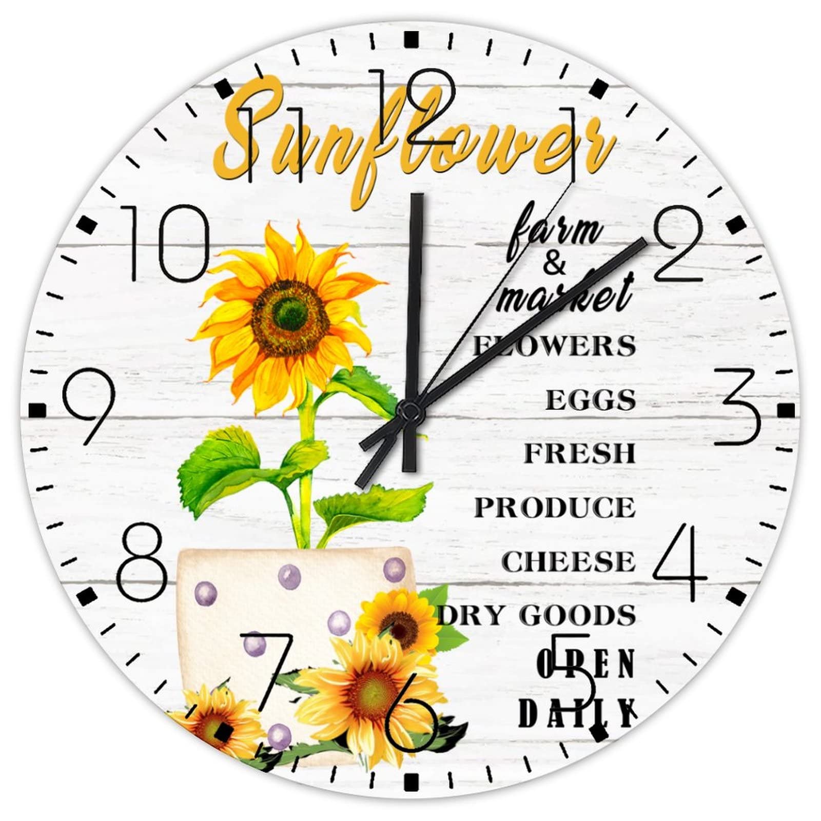 Horloge murale silencieuse sans tic-tac de 38cm mécanique fluide pour entrée et terrasse abritée