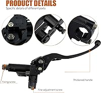 Vista 3 de LOCOPOW 7/8” Mando de Freno Hidráulico Maestro de Mano Izquierda para ATV Quad Mini Bicicleta de Mini Dirt 50cc-250cc 110cc 125cc Tao Tao Coolster