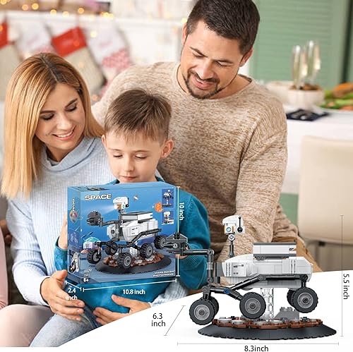 Miniatura 6 de Finebely Mars Rover Space Explorer - Kit de construcción de 229 piezas con mini astronauta, juguetes espaciales para niños que aman las aventuras de
