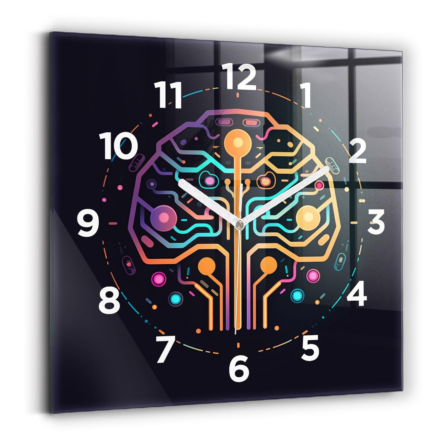 Horloge numérique affichage analogique carrée 30x30 cm horloge murale batterie