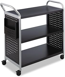 Safco Products 5339BL Scoot Steel Utility Cart, 3 Shelf, Silver/Black Price In India
