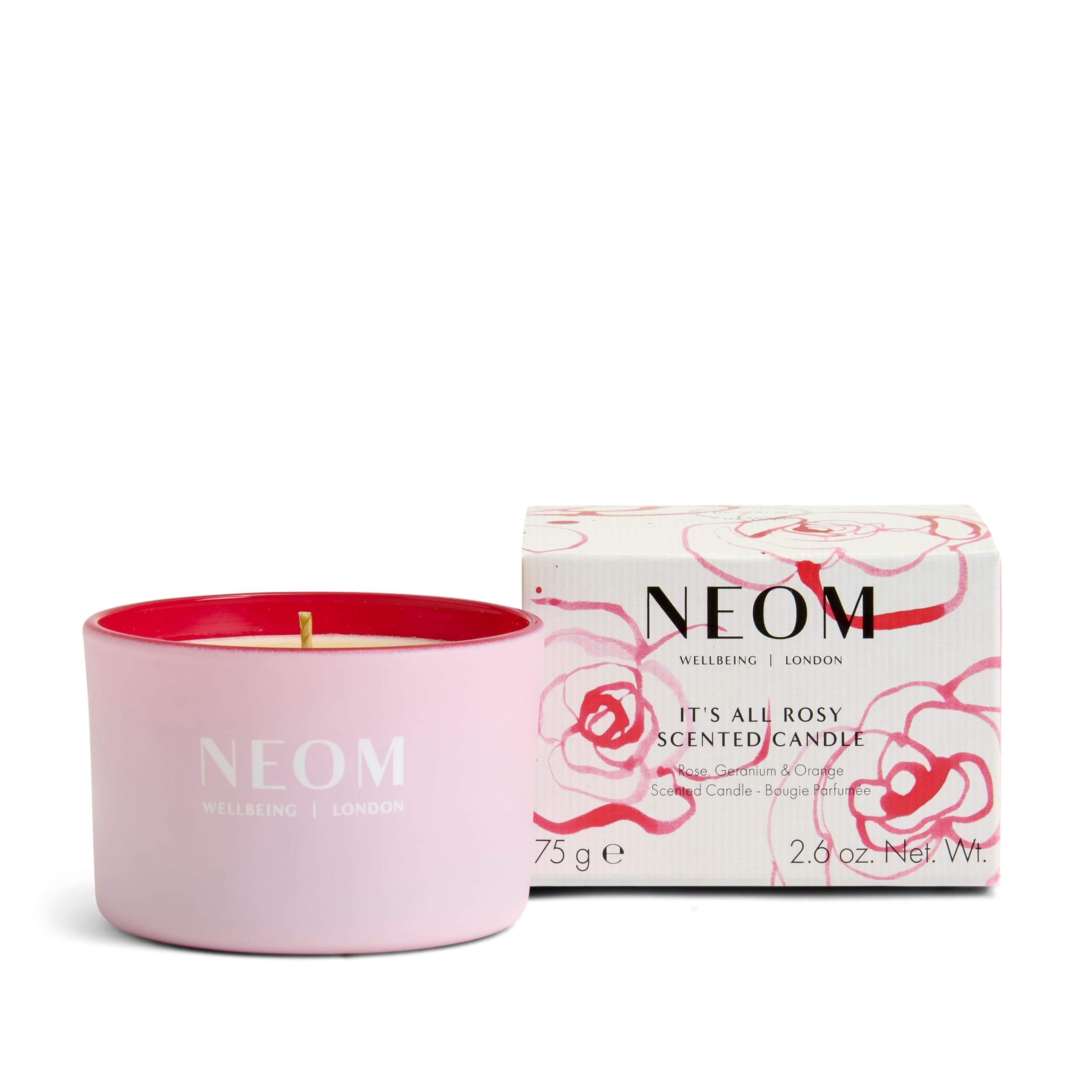 Neom Wellbeing It's All Rosy Travel Candle 75G