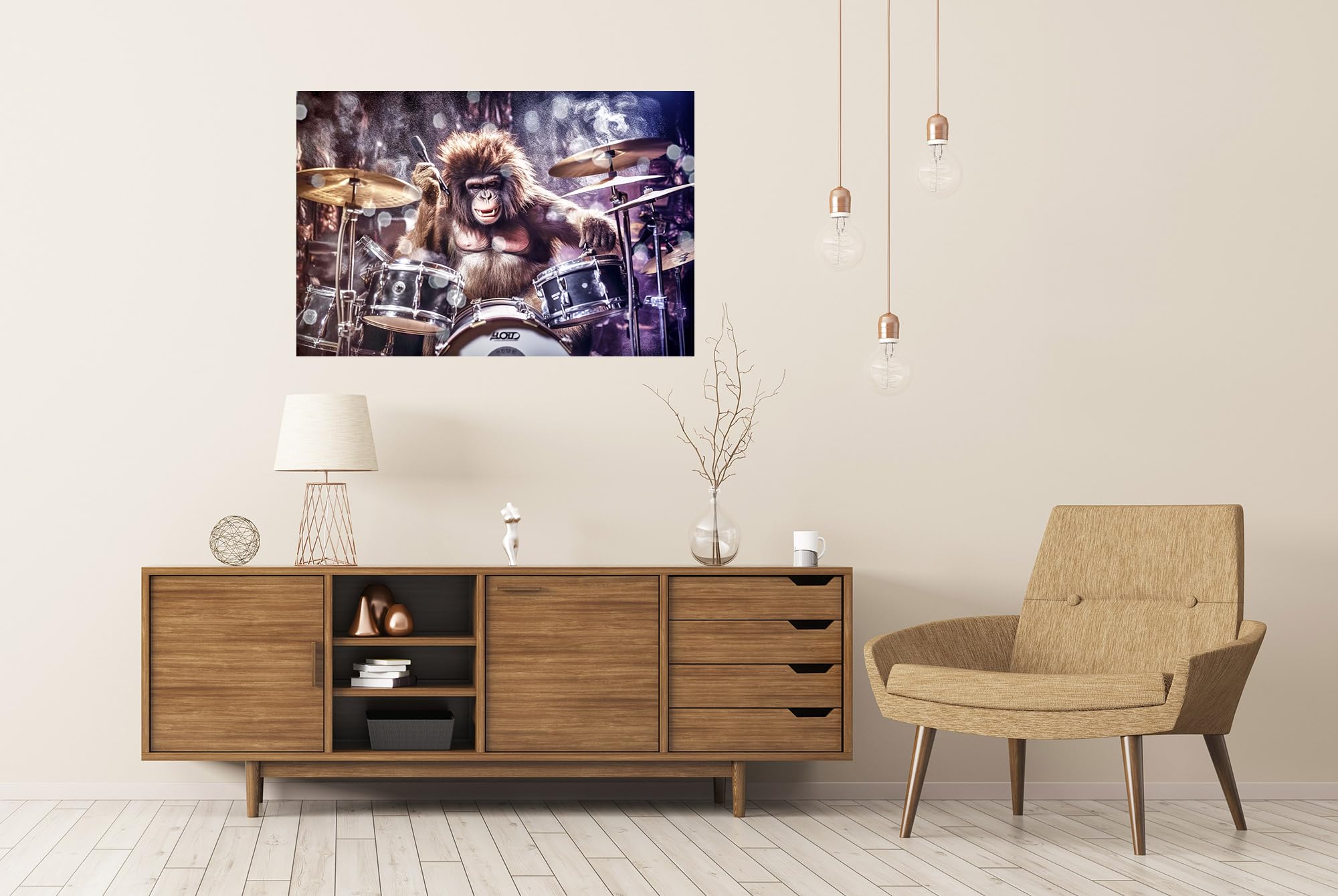 islandburner Prime XXL - Poster a forma di scimmia, in una rock band Performance Image Premium