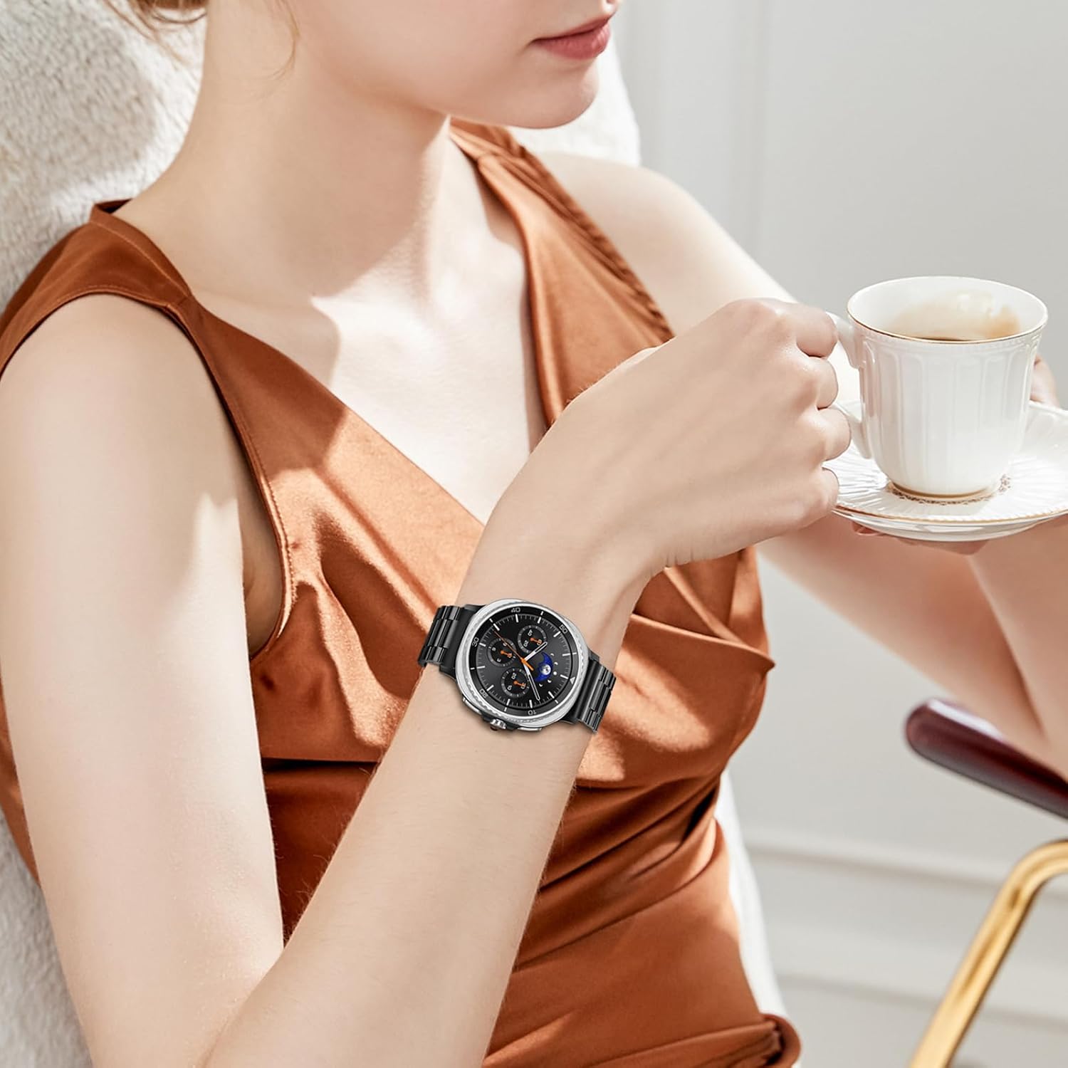 Fintie Metal Band Compatible with Samsung Galaxy Watch 8 40mm 44mm/Classic 46mm 2025, Premium Business Stainless Steel Bands Replacement Bracelet Strap, Not for Other Models, Black - Image 6