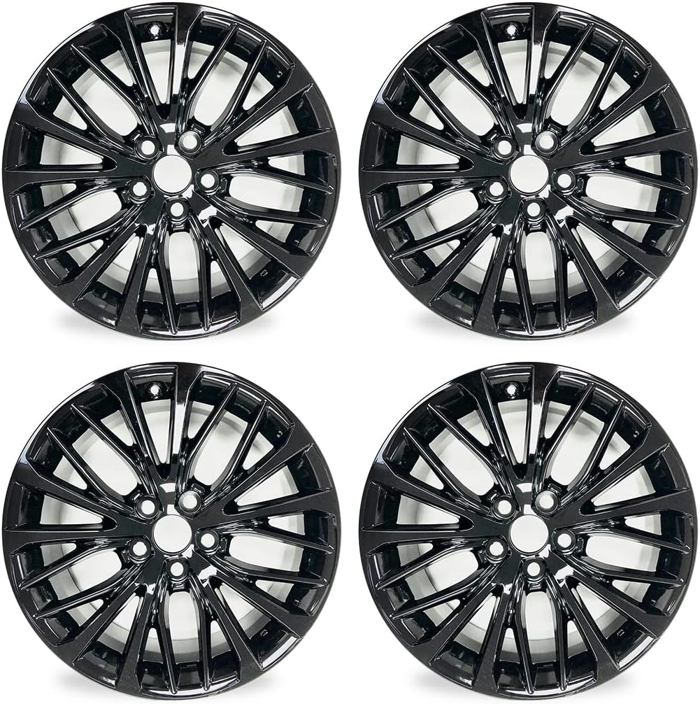 18" Set of 4 New 18x8 GLOSS Black Alloy Wheels for 2018-2022 Toyota Camry OEM Design Replacement RIM