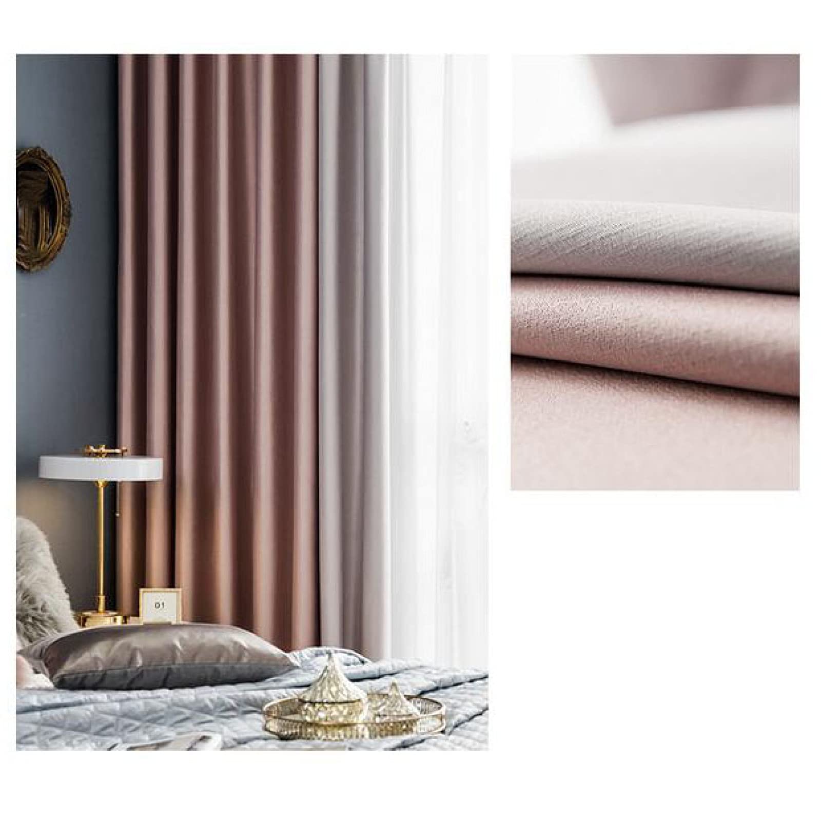 Amazon｜ブラックアウトウィンドウカーテン2つの一致するタイバックを