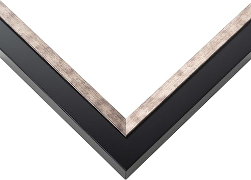 Miniatura 3 de Marco de fotos de madera real plateada de 10 x 10 pulgadas de ancho de 1.25 pulgadas  Profundidad del marco interior de 0.75 pulgadas  Marco de