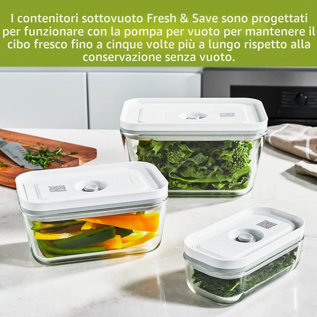 ZWILLING Fresh & Save - Contenitore per alimenti in vetro, 3 pezzi, dimensioni assortite