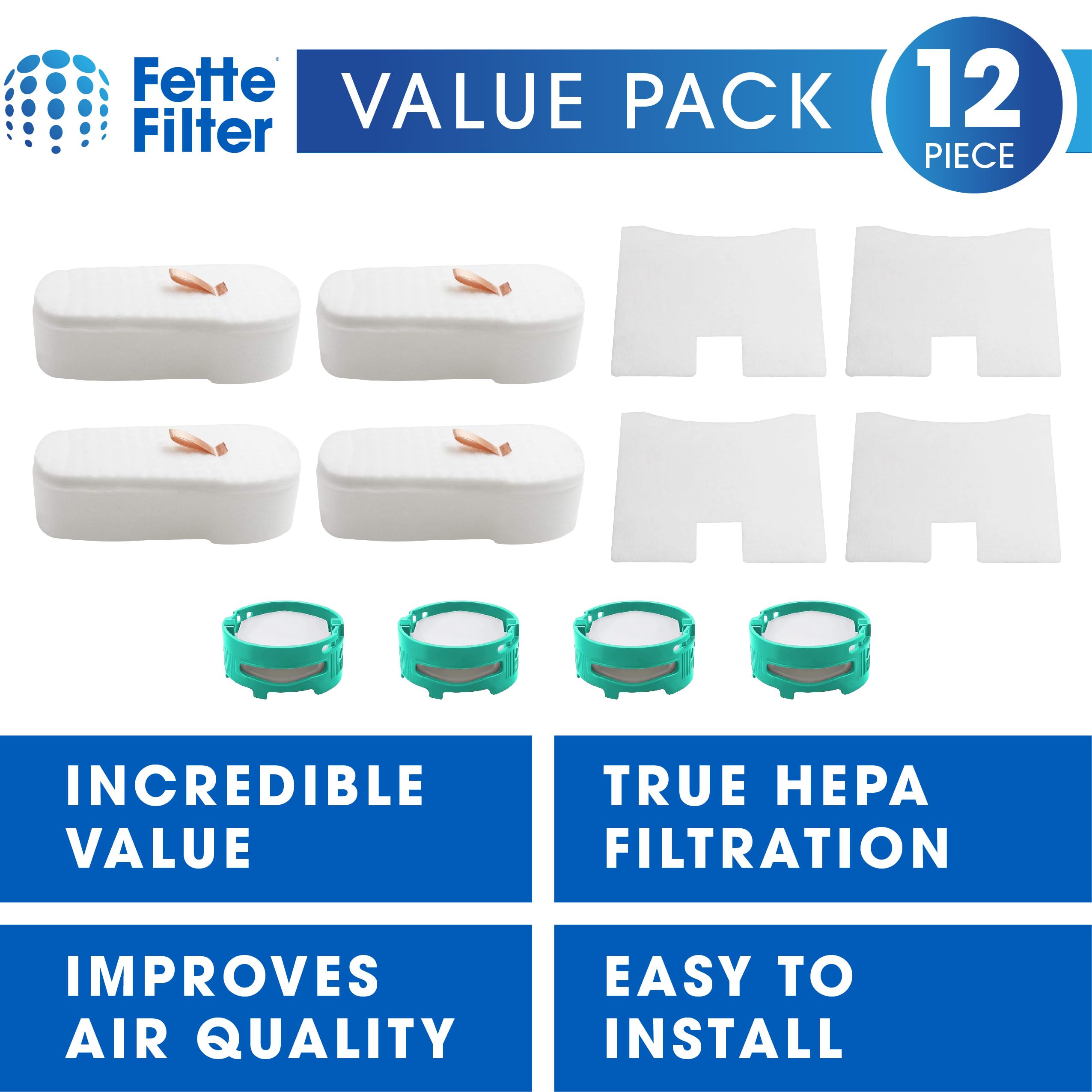 HZ700 Series Replacement Filter Set Compatible with Shark Ultralight PetPro Corded Stick Vacuum Models HZ700 HZ702 Includes 4 Foam & Felt Filter Sets 4 Post Motor Filters & 2 Odor Cartridges