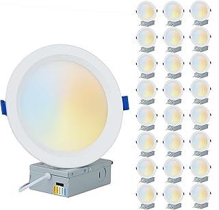 PROCURU Professional 24-Pack 6-Inch 2700K-6000K 5CCT 12W LED, Baffle Sty...