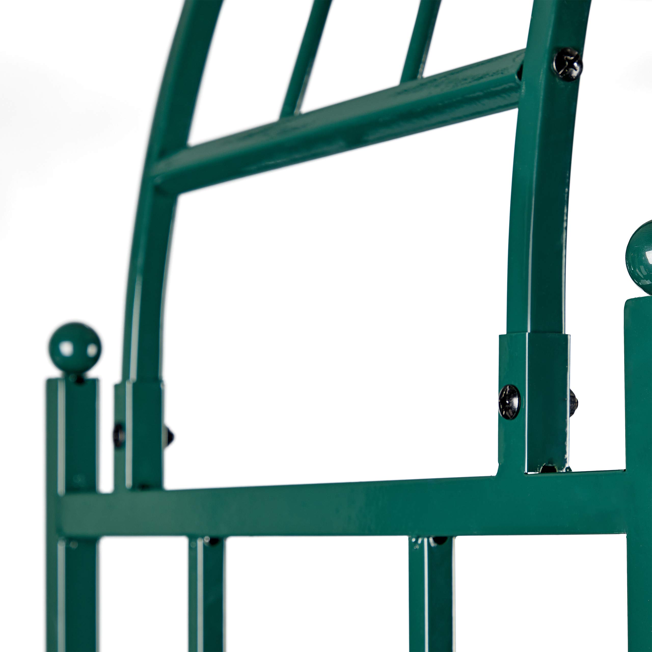 Relaxdays Arcade de rosiers, pergola Plantes grimpantes, 2 bacs jardinière, HxlxP 226 x 204 x 45 cm, Vert foncé