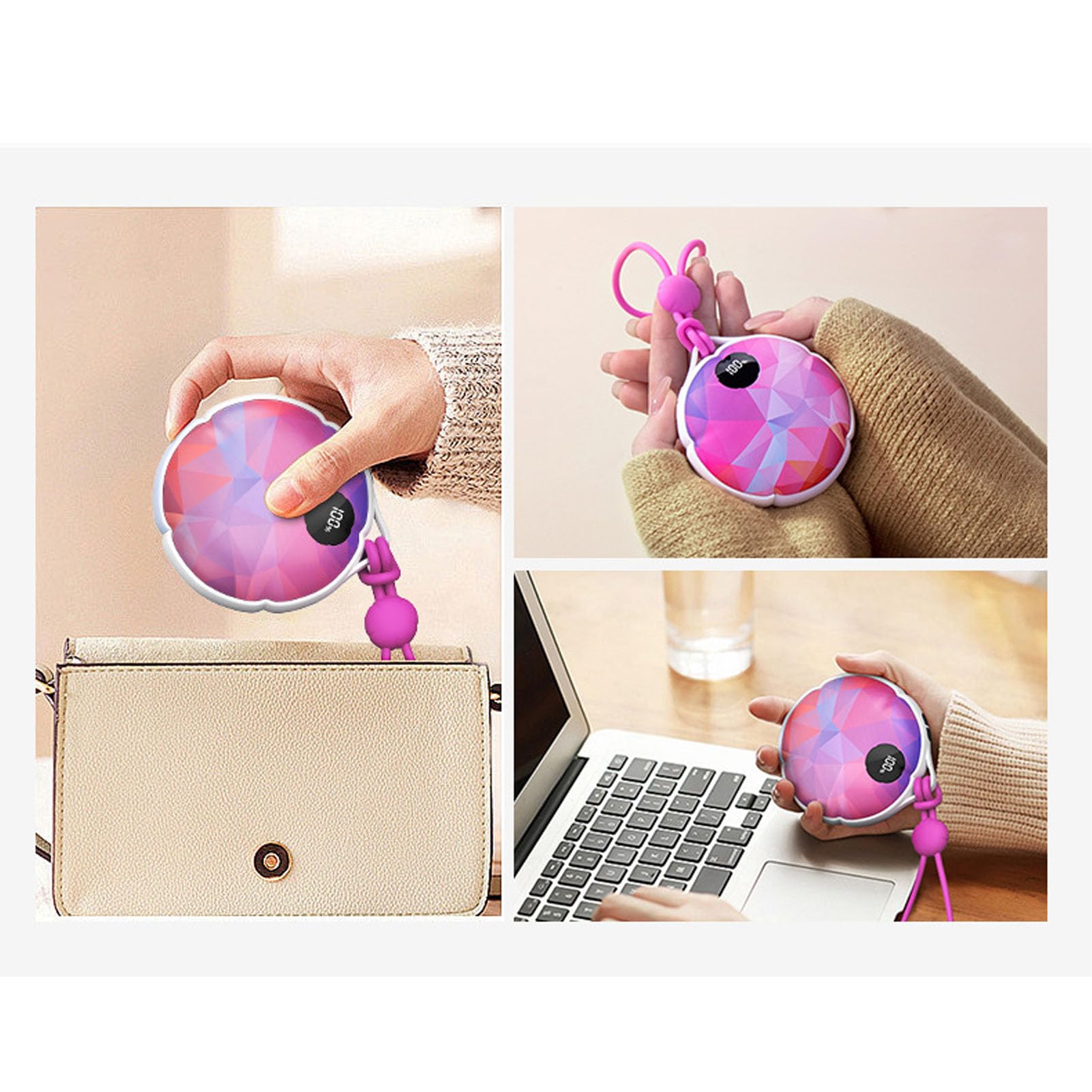 Chauffe-Mains Rechargeable, Chauffage de Poche Portable 4000 MAh