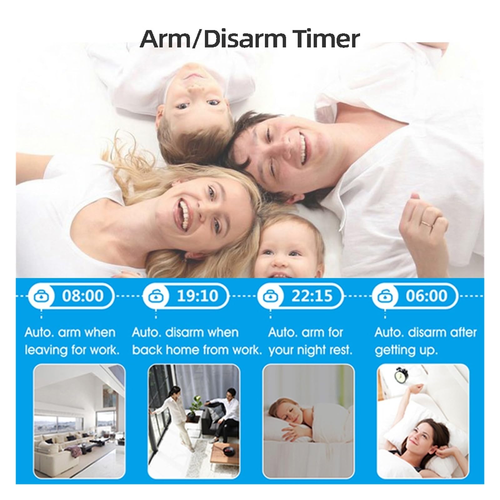 Alarma casera inalámbrica del control App de Tuya la alarma seguridad antirrobo hogar elegante 433MHz Para casa y garaje