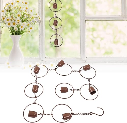 Miniatura 2 de Tnfeeon Campanillas de viento rústicas de cobre para exteriores, campanillas de viento únicas para decoración al aire libre, decoración de jardín,