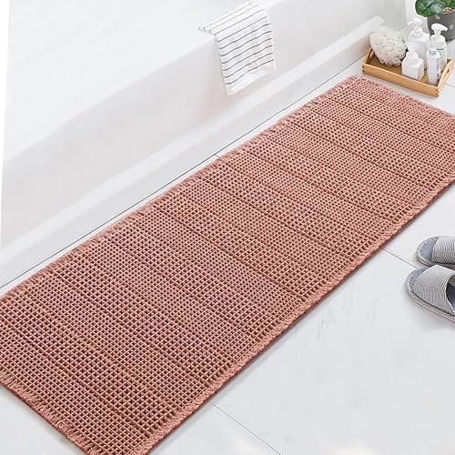 Miniatura 22 de H.VERSAILTEX Alfombra de baño de goma eva súper absorbente, alfombras de baño antideslizantes para piso de baño, alfombras de baño lavables a Crema