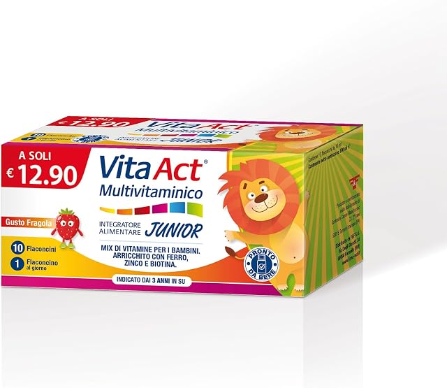 Vita Act Multivitaminico Junior, Integratore Alimentare, 10 Flaconcini