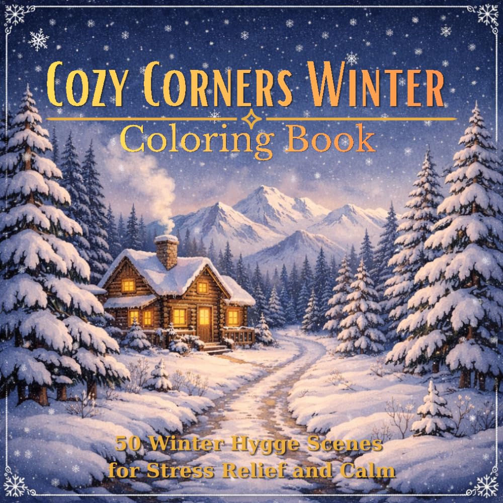 Cozy Corners Winter Coloring Book: 50 Winter Hygge Scenes for Stress Relief and Calm (Cozy Corners Coloring Collection)