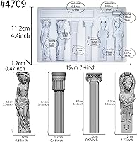 Vista 2 de Molde de Arte para Arcilla de Secado al Aire de Policlay, Yeso, Columna Decorativa y Estatua Escultórica