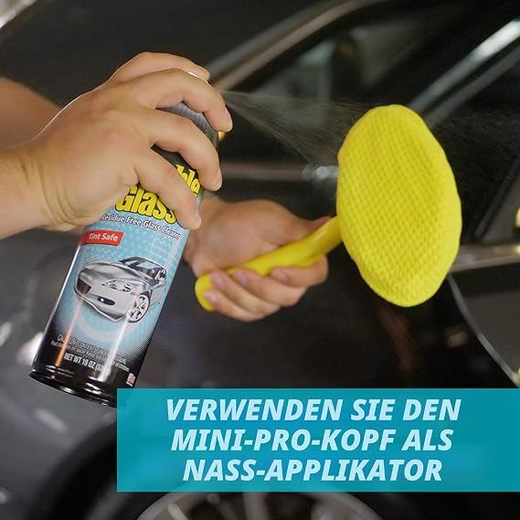 Invisible Glass 95164 Reach and Clean Tool Wet-Dry Pro Window and Windshield Cleaning Tool with Extendable Handle and Washable Reusable Microfiber Cloth for Indoor and Outdoor Use