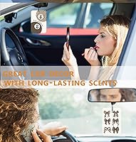 Vista 2 de Ambientador de Coche Retro con Lazos de Leopardo 4 Piezas, Accesorios de Coche con Estampado de Guepardo Bola 8 de la Suerte para Interior, Lazos