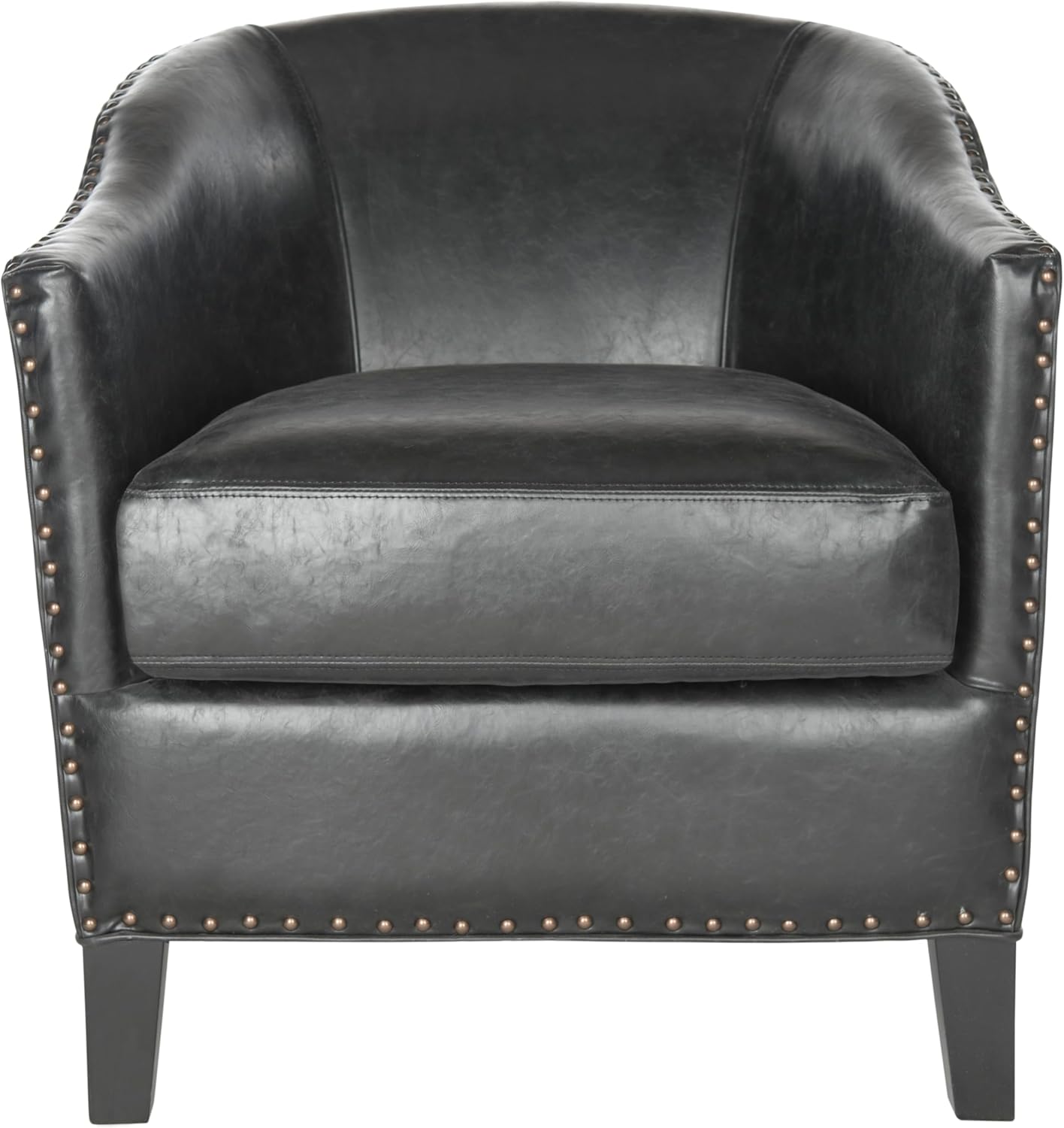Safavieh MCR4732A Mercer Collection Evander Club Chair, Antique Black