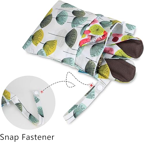 Miniatura 4 de Teamoy Juego de 10 protectores de tela, almohadillas sanitarias reutilizables con bolsa húmeda, almohadillas menstruales de tela lavable con capas