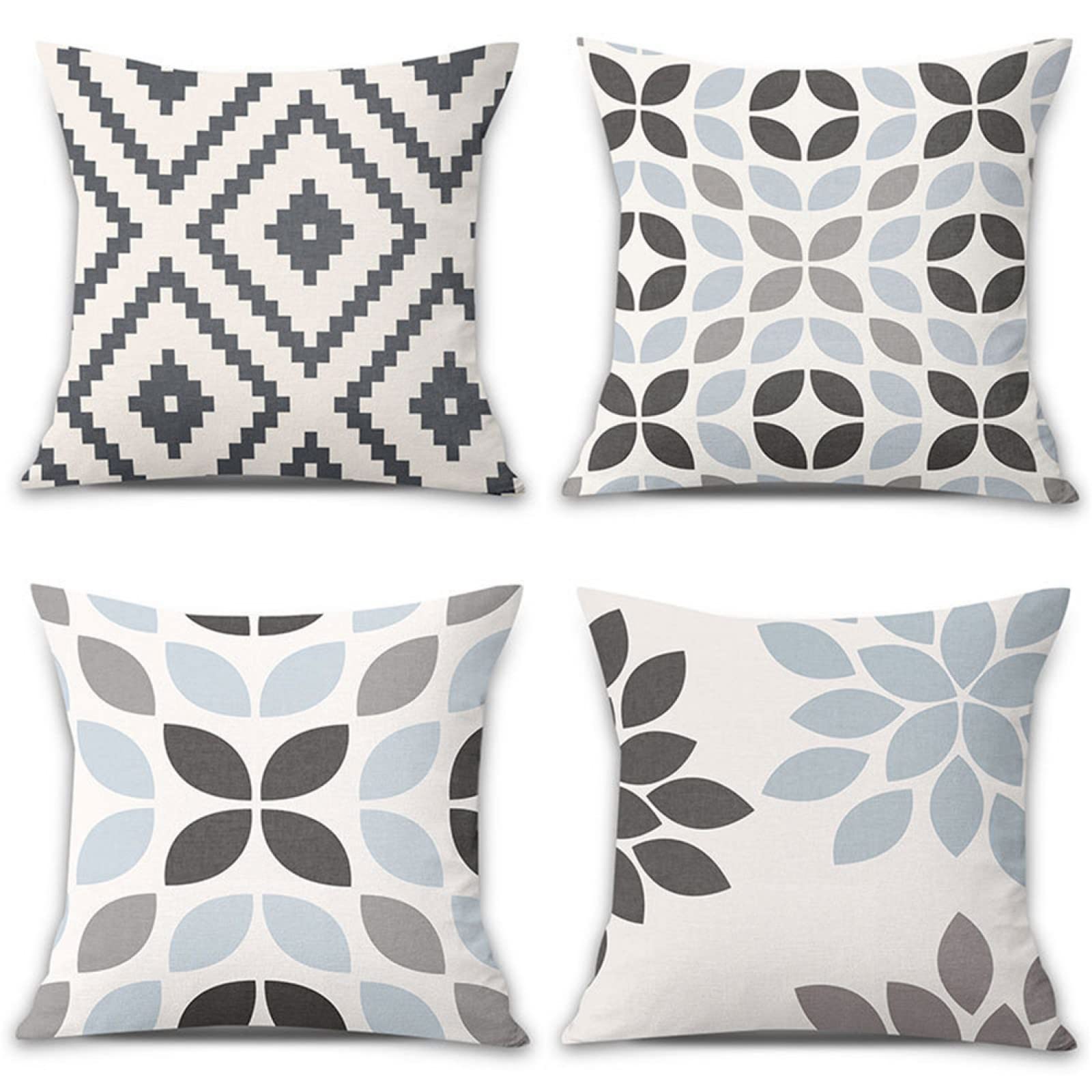 Housses de coussin de canapé déco lin gris foncé 50x50 pour salon moderne