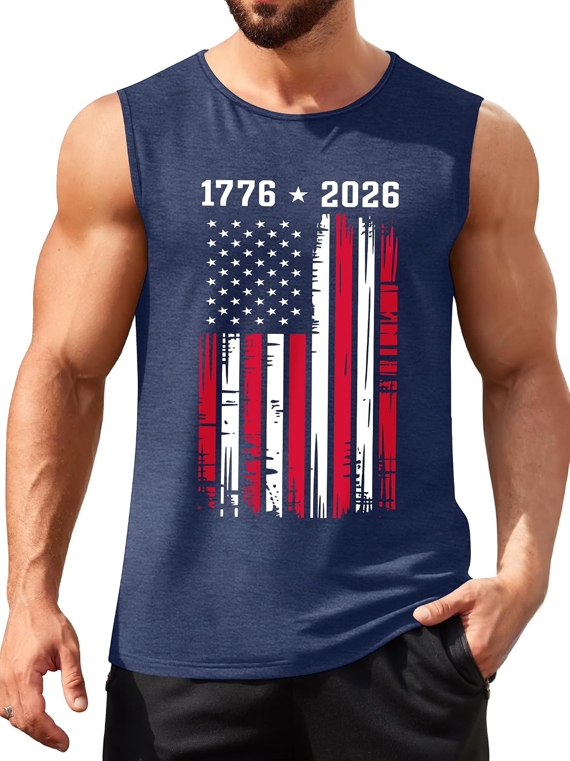 250 Anniversary USA Shirts for Men American Flag Tank Top 4th of July Shirt 1776 2026 250 Years Patriotic Tops