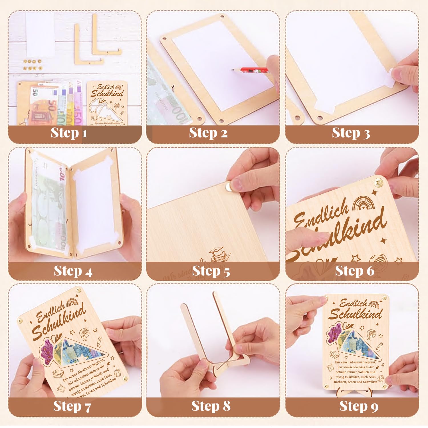 HOLDLEAF Wunscherfüller Geldgeschenk Holz - Originelle Geschenkbox Für Geburtstag & Weihnachten