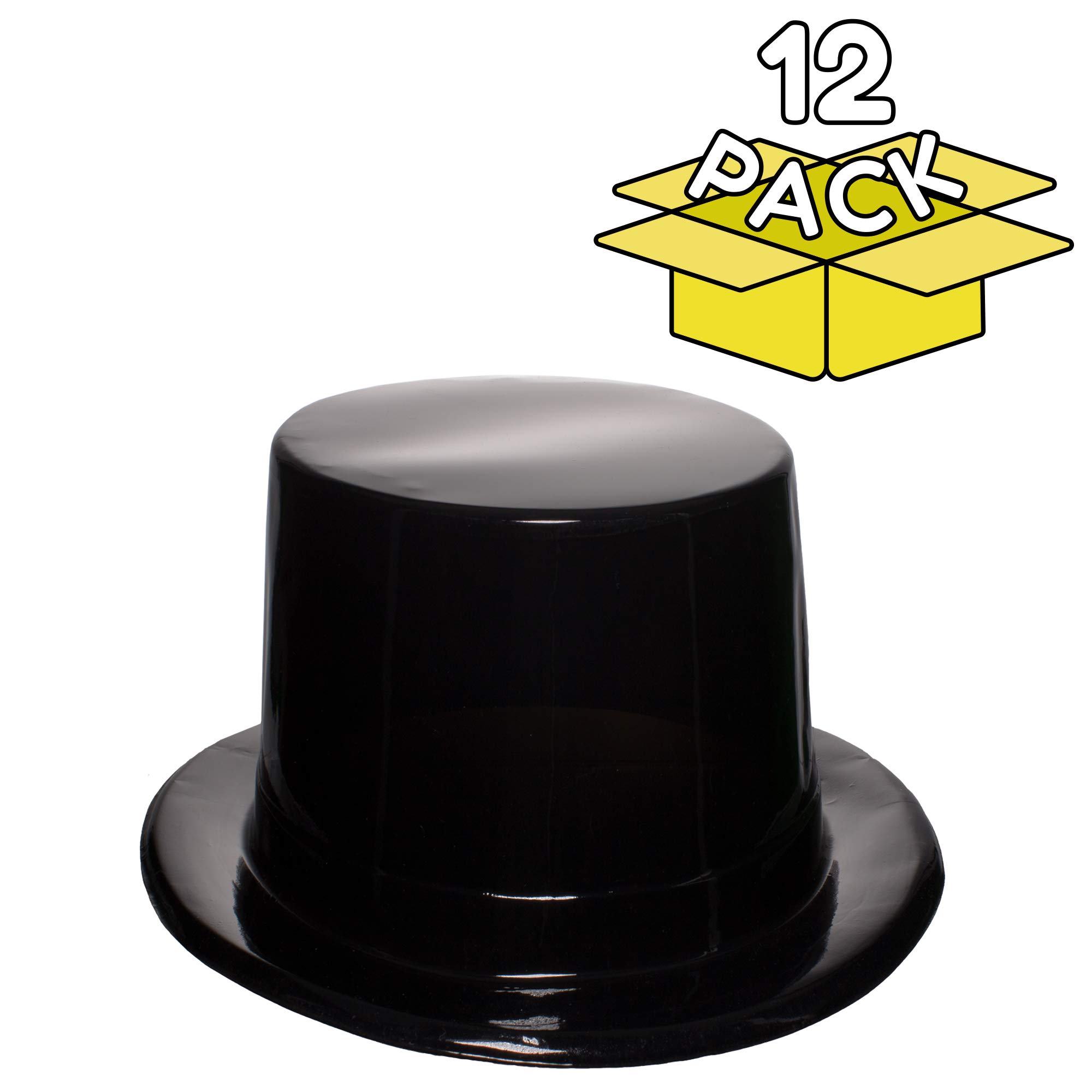 black plastic top hats