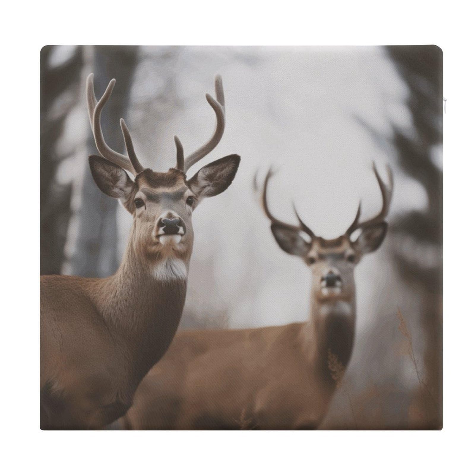 FekiLoot Deer Seat Cushion for Dining Chairs Breathable Square Chair Pads Memory Foam Chair Cushions Comfortable Non-Slip Seat Pad Meditation Floor Pillow 13.8”x15”