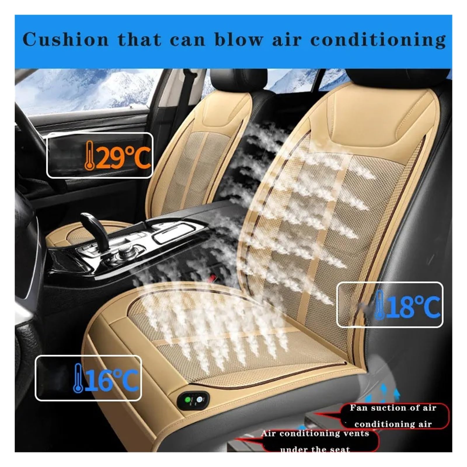 Lote Fundas Asientos Coche Aire Acondicionado Coche Succión Refrigeración Verano Calefacción Invierno Cojín Asiento Ventilación Soplado Arranque Coche Asiento Fundas