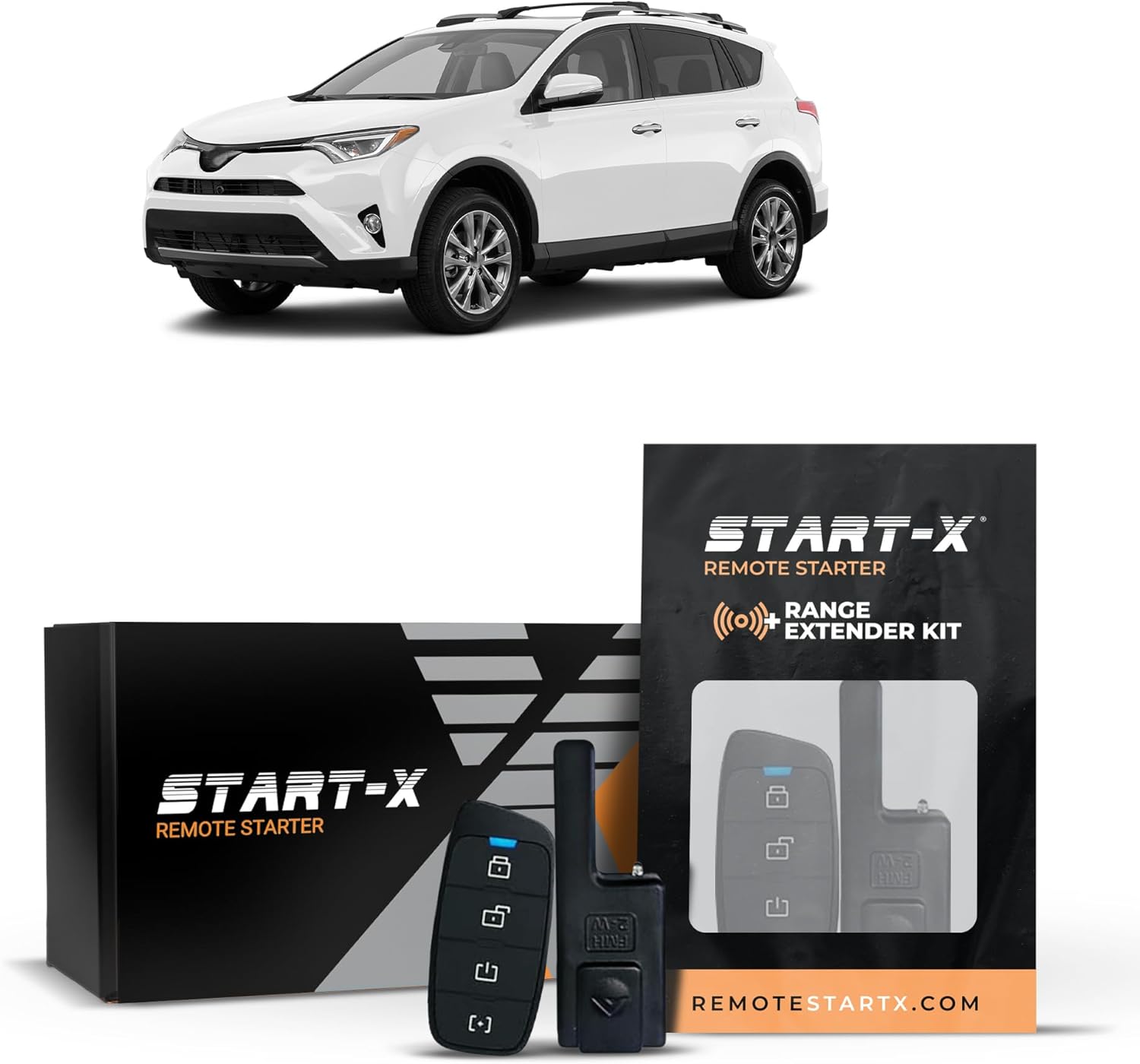 Start-X Remote Starter Kit + 3000ft 2 Way Range Extender for Toyota RAV4 Hybrid (2016, 2017, 2018) Vehicles with Push-to-Start Ignition