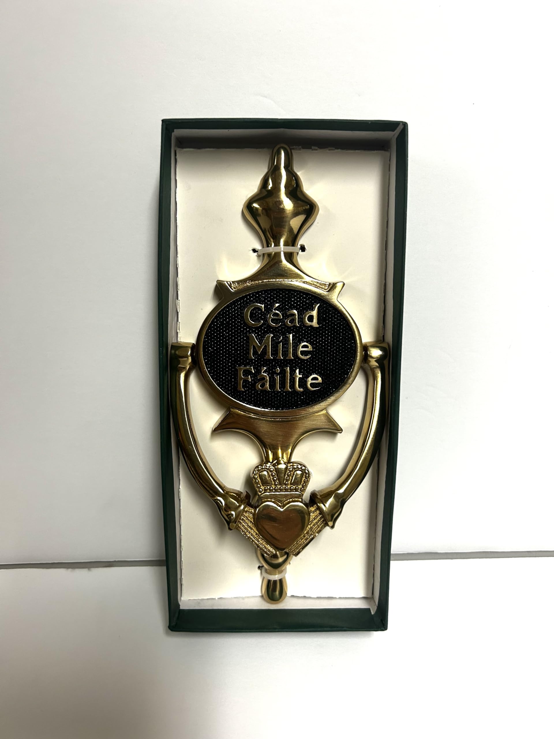 Exclusively Irish Cead Mile Failte Oval -Claddagh Door Knocker - claddagh style -Satin Nickel (Black Brass) - Image 2