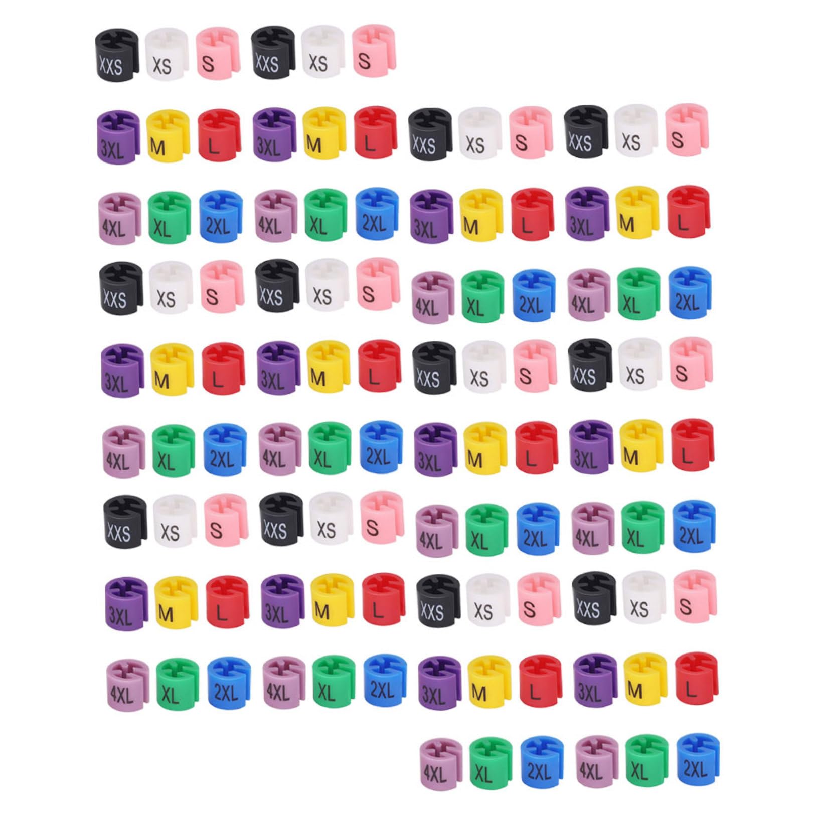 Étiquettes de taille de vêtements en plastique résistant pour magasin 450 pcs