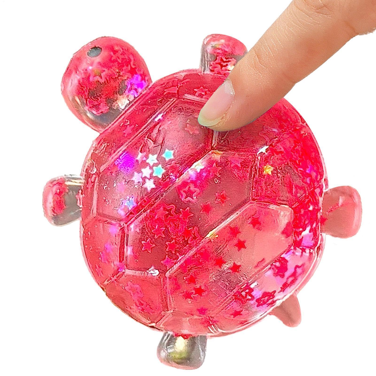 Stress Squeeze Toy - Glitter Turtle Shape Party Stuffers,Sensory Fidget Toys | for School Classroom Dorm College Travel Road Trip Holiday Home