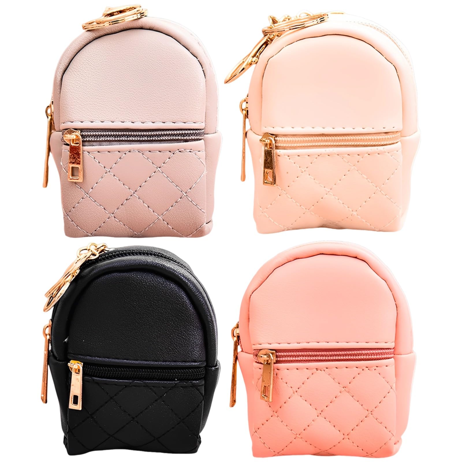 Llaveros de mini mochila acolchados con soporte para lápiz labial 7