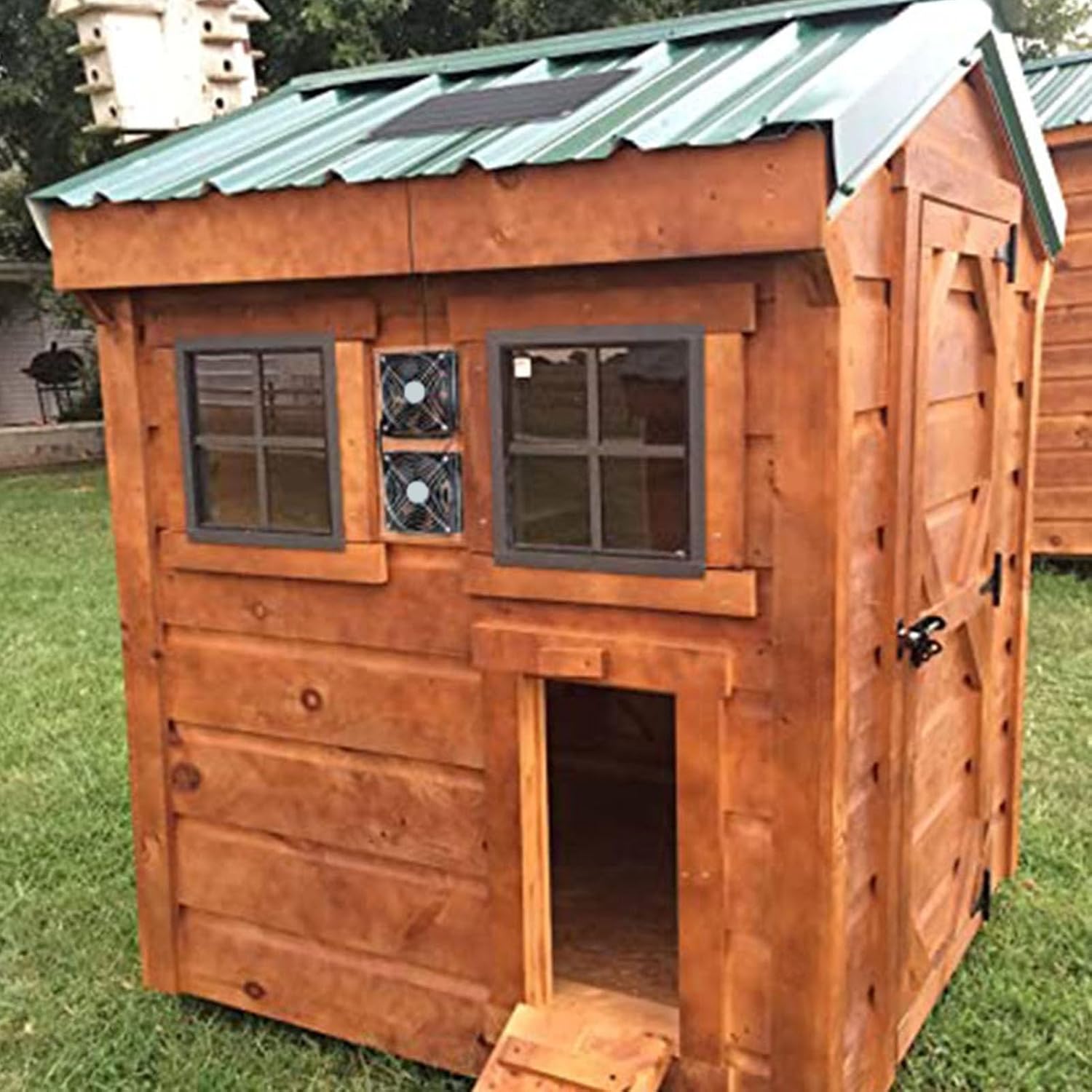 Solar Powered Fan 10W 6V Portable Monocrystalline Silicon PET Laminated Solar Panel Fans Kit for Greenhouse RV Pet House Fast Cooling Easy Installation Weatherproof Design