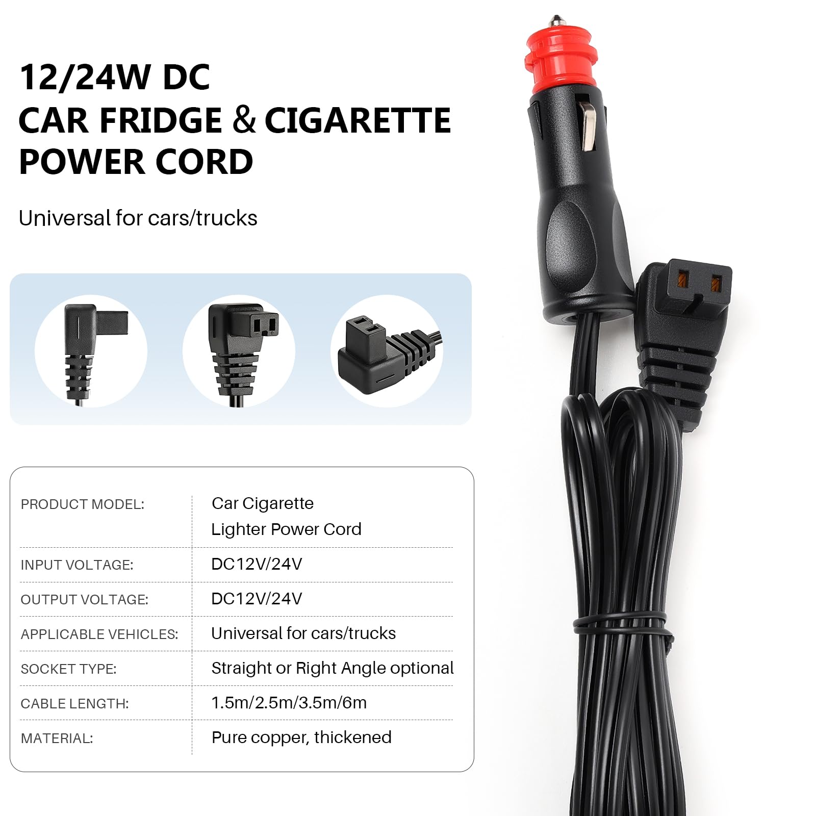 Amazon.com: Eonvic 12V/24V Car Fridge Power Supply Cable Cigarette Lighter  Plug Car Extension Cable for Cool Box Dometic, Alpicool, Waeco CF, ARB,  Setpower, ICECO, Mobicool FR40 (3.5M) : Electronics
