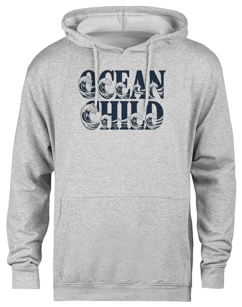 Ocean Child - Plażowy Boho Surfer Szara Bluza Z Kapturem Unisex Bez Płci Unisex Grey Hoodie Genderless Pullover