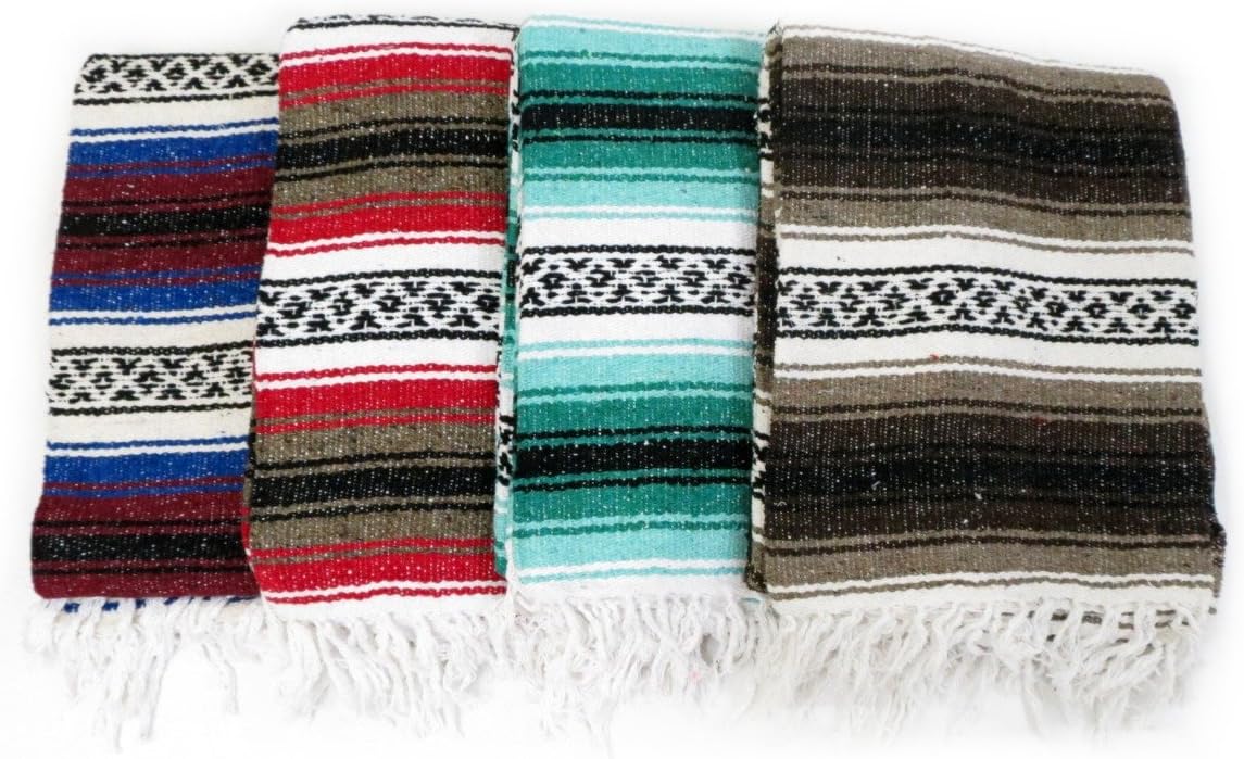 Mexican Blanket Made in Mexico for Throws, Yoga or Meditaion