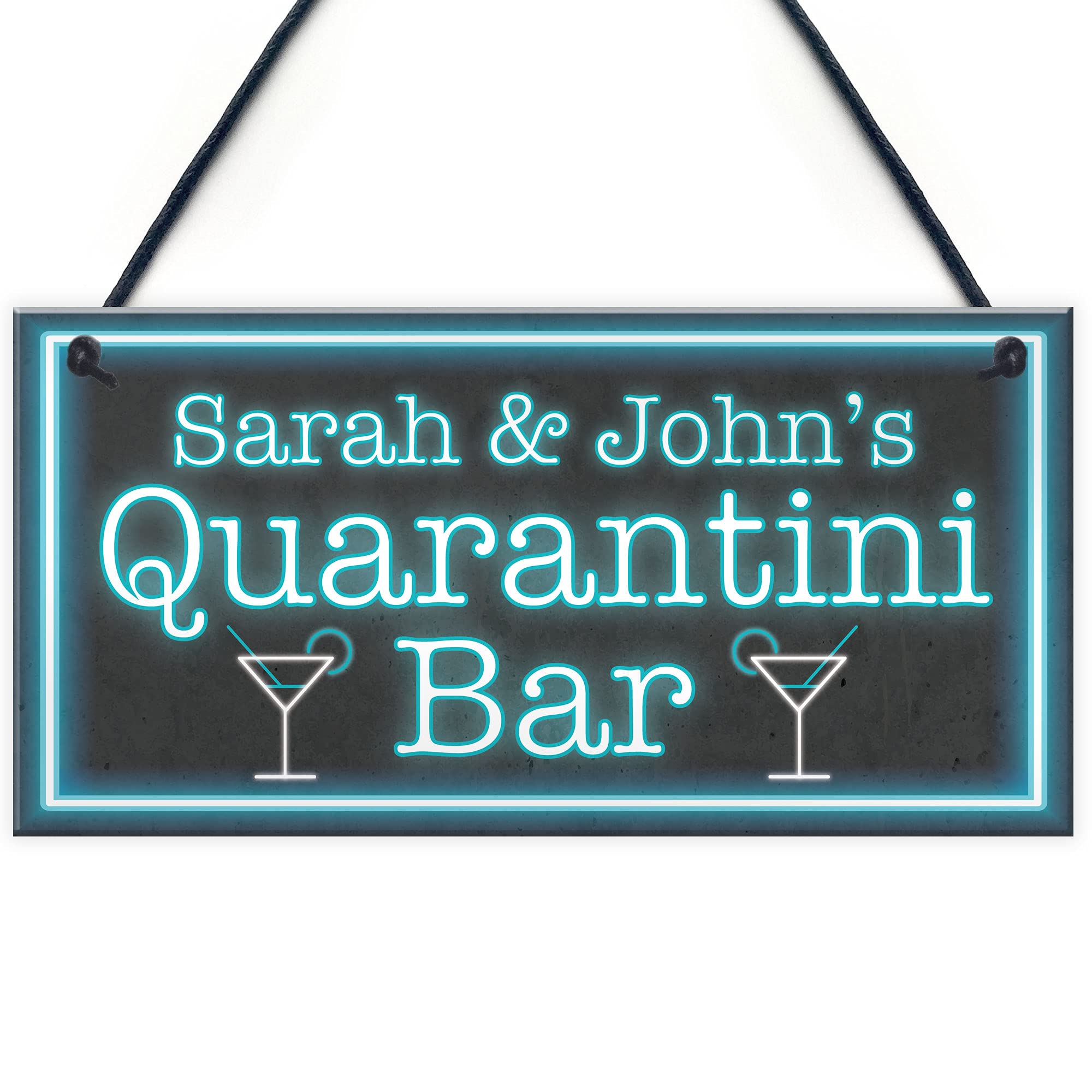 Red Ocean Personalised Quarantini Bar Novelty Home Bar Signs Man Cave Funny Alcohol Gifts For Him