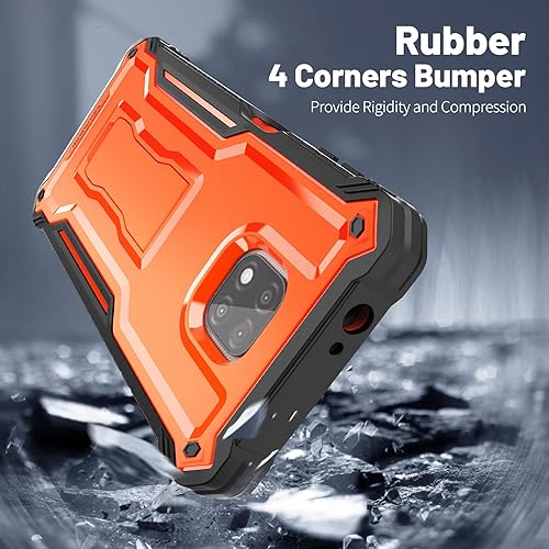 Miniatura 5 de ExoGuard Funda para Moto G Power 2021, funda de goma a prueba de golpes de cuerpo completo, protector de pantalla integrado y soporte (naranja)