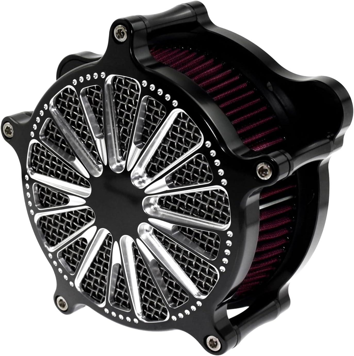 Kit De Filtro De Aire Negro Venturi Cut Para Harley Dyna FXR Street Bob Softail Fatboy 93-2015