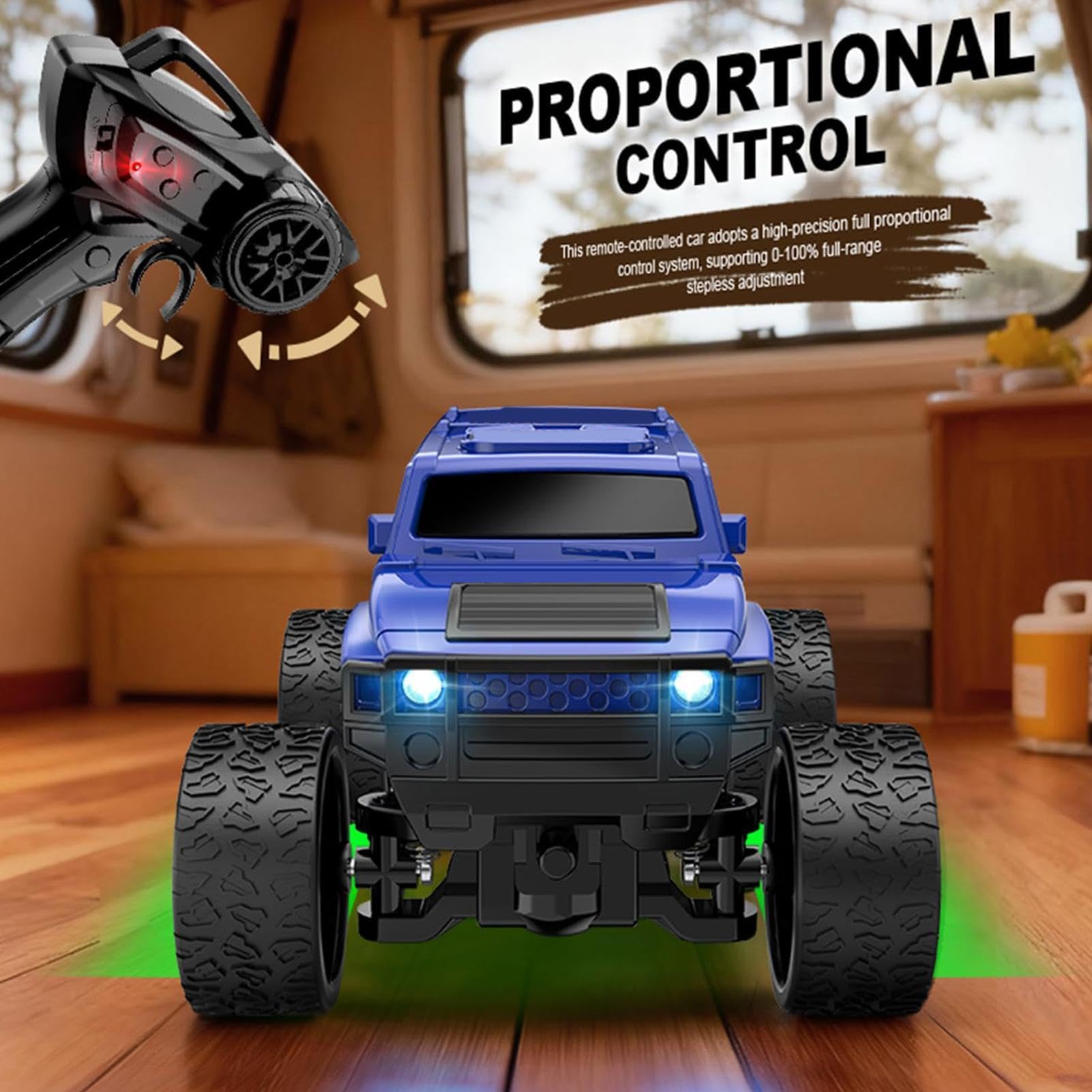 Generico Camion Crawler RC,Con, Veicolo Ricaricabile 2.4GHz - 1 64 4WD Mini Auto Derapante con Cassone Traino - per Bambini, Gare, Derapate, Scrivania, Interni, Esterni, Festa di Compleanno