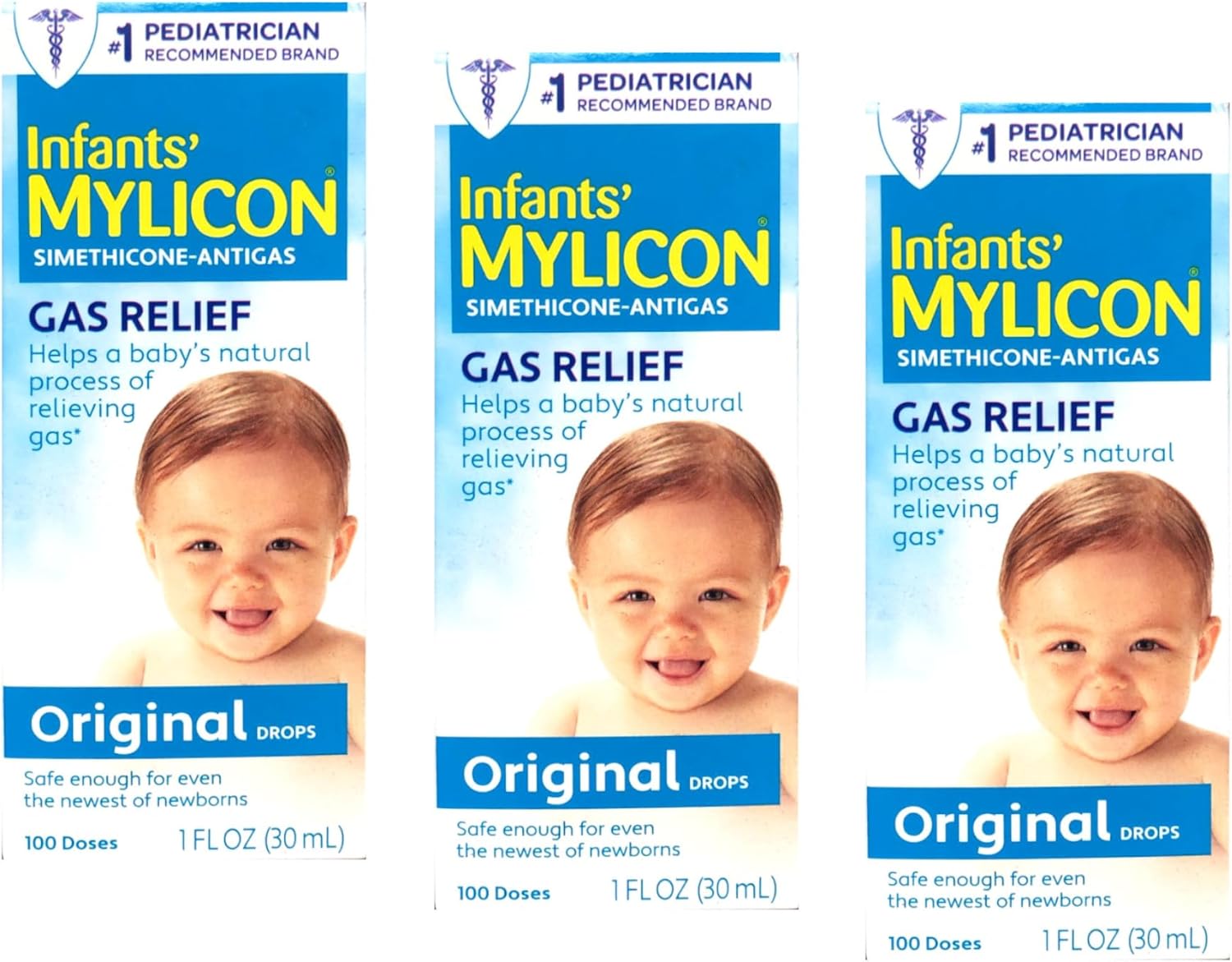 Mylicon Infants' Gas Relief Dye Free Drops - 1 oz, Pack of 3