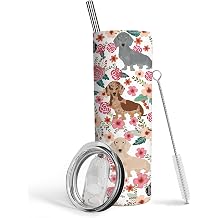 Dachshund Cup - Dachshund Gifts for women - Gift for Dog Lovers-20 oz Tumbler with Straw and Lid - Stainless Steel Insulated Water bottleTravel Coffee Mug
